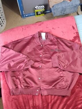 Men's Satin Dr. Pepper #23 Bomber Jacket in Burgundy